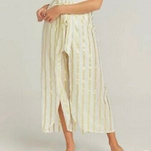 Show Me Your Mumu gold and white stripe Beach pants - XS